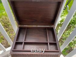 Vintage Hand Carved Wooden Decorative Box BOOK SHAPED