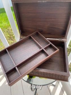 Vintage Hand Carved Wooden Decorative Box BOOK SHAPED