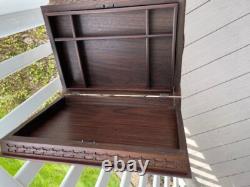 Vintage Hand Carved Wooden Decorative Box BOOK SHAPED