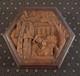 Vintage Hand Carved Wooden Jewelry Box Mahogany Planting Rice Asian Hexagon
