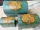 Vintage Hand Made Wooden Floral Hand Painted Half Round Storage Box Set Of 3