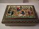 Vintage Hand Painted Hand Made Arab Wood Box Beautiful High Relief Painting