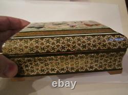 Vintage Hand Painted Hand Made Arab Wood Box Beautiful High Relief Painting