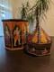 Vintage Hand-painted Indian Octagonal & Hexagonal Wood Box Set Rajasthani Art