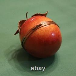 Vintage Hand-Painted Limoges Peach Trinket Box Excellent Condition