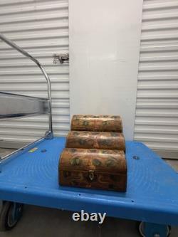 Vintage Hand-Painted Wood Storage Chests