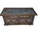 Vintage Hand Painted Wooden Chest With Drawers Rustic Folk Art Decor