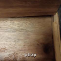 Vintage Hand carved Wooden Box With Lid Heavy Solid Stained Wood 14.5