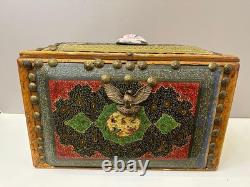 Vintage Handcrafted Decorative Jewelry Box Persian Khatam Marquetry Box