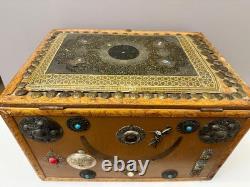 Vintage Handcrafted Decorative Jewelry Box Persian Khatam Marquetry Box