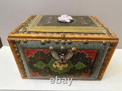 Vintage Handcrafted Decorative Jewelry Box Persian Khatam Marquetry Box