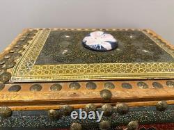 Vintage Handcrafted Decorative Jewelry Box Persian Khatam Marquetry Box