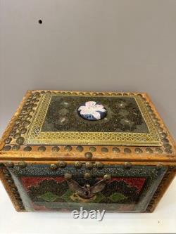 Vintage Handcrafted Decorative Jewelry Box Persian Khatam Marquetry Box