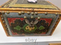 Vintage Handcrafted Decorative Jewelry Box Persian Khatam Marquetry Box