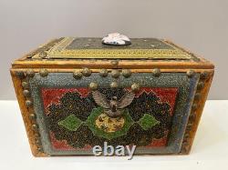 Vintage Handcrafted Decorative Jewelry Box Persian Khatam Marquetry Box