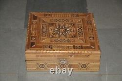 Vintage Handcrafted MOP & Wooden Fitted Decorative Wooden Jewellery Box