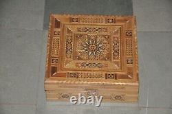 Vintage Handcrafted MOP & Wooden Fitted Decorative Wooden Jewellery Box