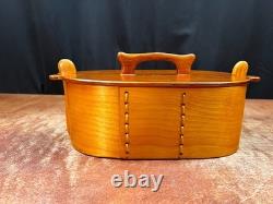 Vintage Handcrafted Norwegian Bentwood Tine Sewing Box