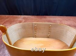 Vintage Handcrafted Norwegian Bentwood Tine Sewing Box