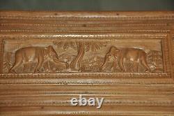 Vintage Handcrafted Wooden Elephant Engraved Fine Jewellery Box