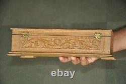 Vintage Handcrafted Wooden Elephant Engraved Fine Jewellery Box