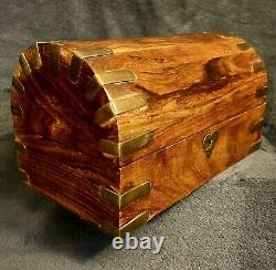 Vintage Handcrafted Wooden Wood Treasures Keepsakes Box 9.5D