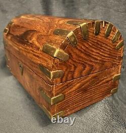 Vintage Handcrafted Wooden Wood Treasures Keepsakes Box 9.5D