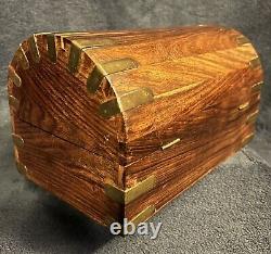 Vintage Handcrafted Wooden Wood Treasures Keepsakes Box 9.5D