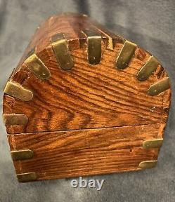 Vintage Handcrafted Wooden Wood Treasures Keepsakes Box 9.5D