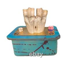 Vintage Handcrafted Zeke & Marty Decorative Teal Leather Box