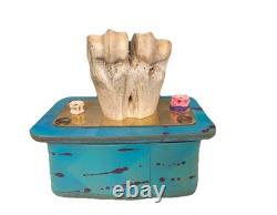 Vintage Handcrafted Zeke & Marty Decorative Teal Leather Box