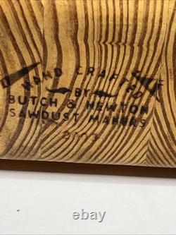 Vintage Handmade Carved Wood Butch & Newton Jewelry Box Teardrop