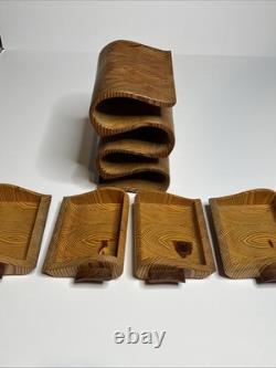 Vintage Handmade Carved Wood Butch & Newton Jewelry Box Teardrop