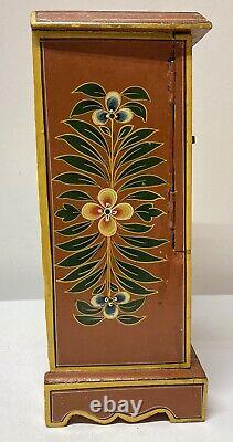 Vintage Handmade Chest Cabinet Jewelry Box INDIA Pictoral Wood Beautiful AS IS