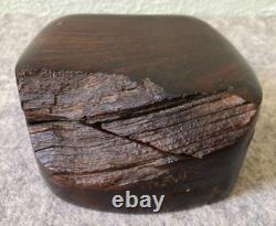 Vintage Handmade Doug Muscanell Ironwood Wooden Trinket Stash Box Wood Twist Lid