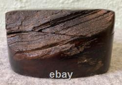 Vintage Handmade Doug Muscanell Ironwood Wooden Trinket Stash Box Wood Twist Lid