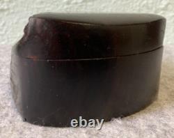 Vintage Handmade Doug Muscanell Ironwood Wooden Trinket Stash Box Wood Twist Lid