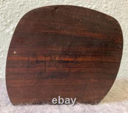 Vintage Handmade Doug Muscanell Ironwood Wooden Trinket Stash Box Wood Twist Lid