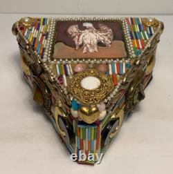 Vintage Handmade OOAK Beaded & Jeweled Trinket/Jewelry box