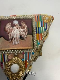Vintage Handmade OOAK Beaded & Jeweled Trinket/Jewelry box