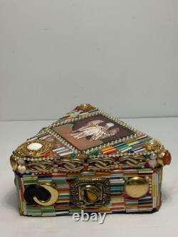 Vintage Handmade OOAK Beaded & Jeweled Trinket/Jewelry box