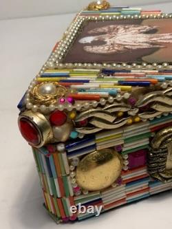 Vintage Handmade OOAK Beaded & Jeweled Trinket/Jewelry box