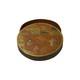Vintage Handmade Round Brown Golden Scenery Artistic Wood Box Gb773