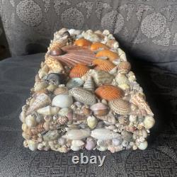 Vintage Handmade Shell Encrusted Box