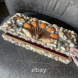 Vintage Handmade Shell Encrusted Box