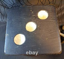 Vintage Handmade Wooden Jacks Set Large Dice Style Storage Box