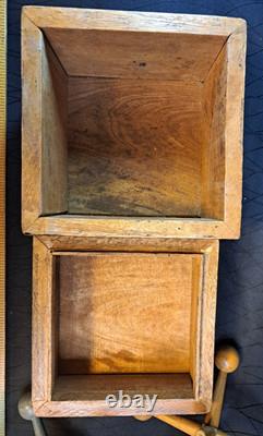 Vintage Handmade Wooden Jacks Set Large Dice Style Storage Box