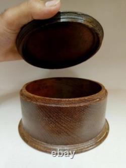Vintage Handmade Wooden Round Empty Box