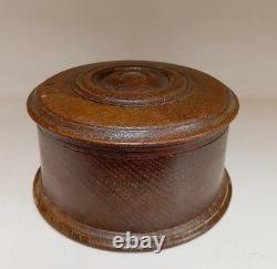 Vintage Handmade Wooden Round Empty Box