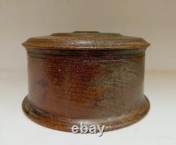 Vintage Handmade Wooden Round Empty Box